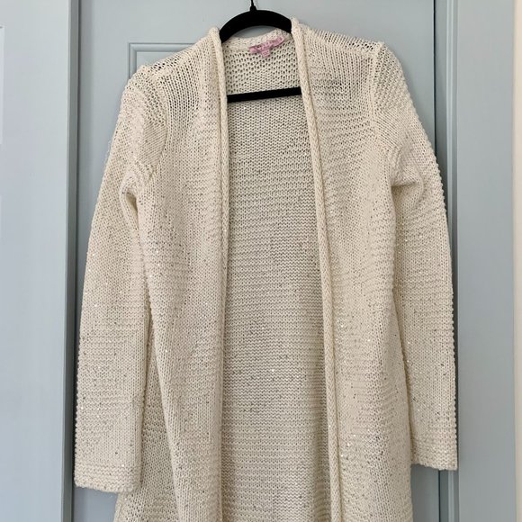 Calypso St. Barth Sweaters - Calypso St. Barths white cotton sequin cardigan, size S